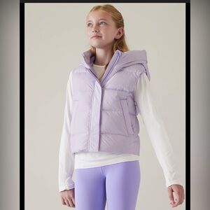 Athleta Girl Cloud Nine Purple Puffer Vest size L/12 Purple